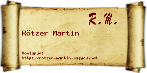 Rötzer Martin névjegykártya