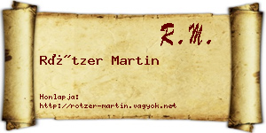 Rötzer Martin névjegykártya